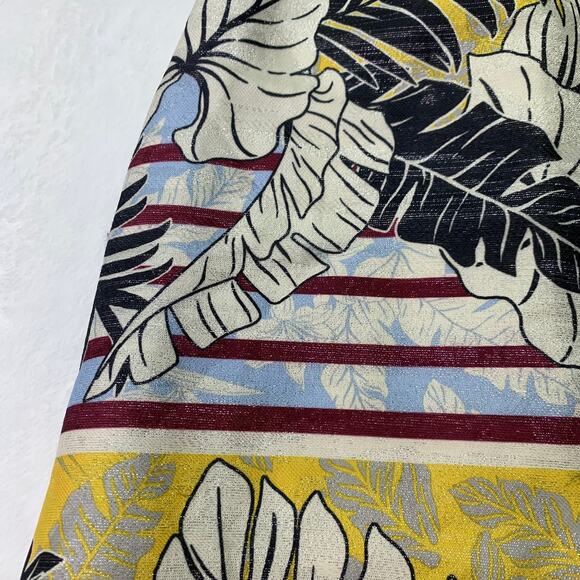 H&M Womens Sz 6 Yellow Palm Open Back Cocktail Sundress Coastal Beach Summer - Picture 6 of 9